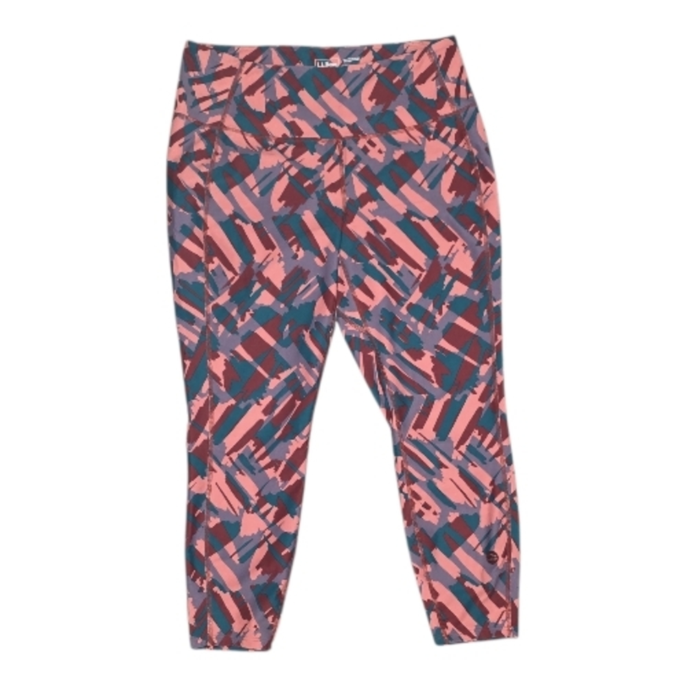 L.L. Bean Pink, Teal & Purple Abstract Capri Leggings